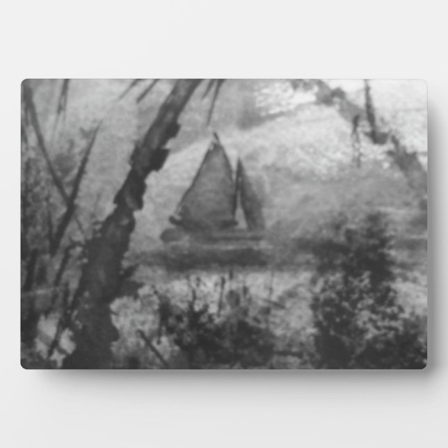 Night Sailing Scene with Easel Plaque (Front)