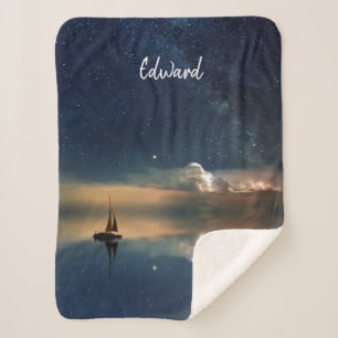Night Sailing Sherpa Blanket