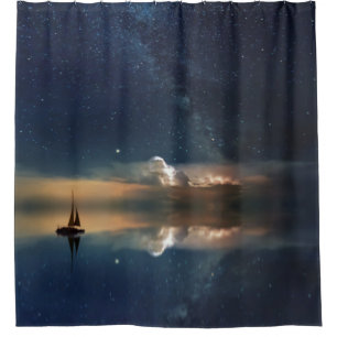 Night Sailing Shower Curtain