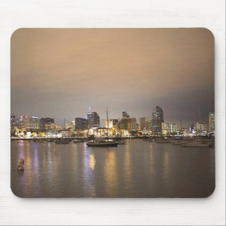 Night San Diego Sailboats Skyline Mouse Mat