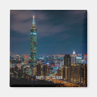 Night Scene of Taipei 101, Taiwan Magnet