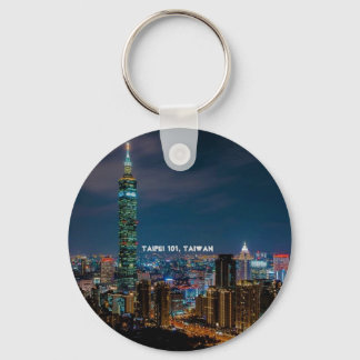 Night Scene of Taipei 101, Taiwan Travel Souvenir Key Ring