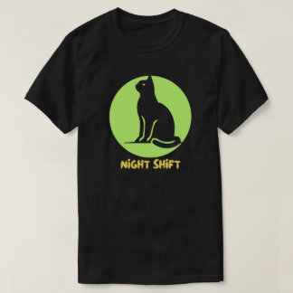 Night Shift Black Cat Moon Graphic Tee