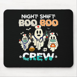 Night Shift Boo Boo Crew Nurse Ghost Halloween Nur Mouse Mat