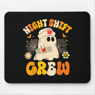 Night Shift Crew Ghost Halloween Nurse Funny  Mouse Mat