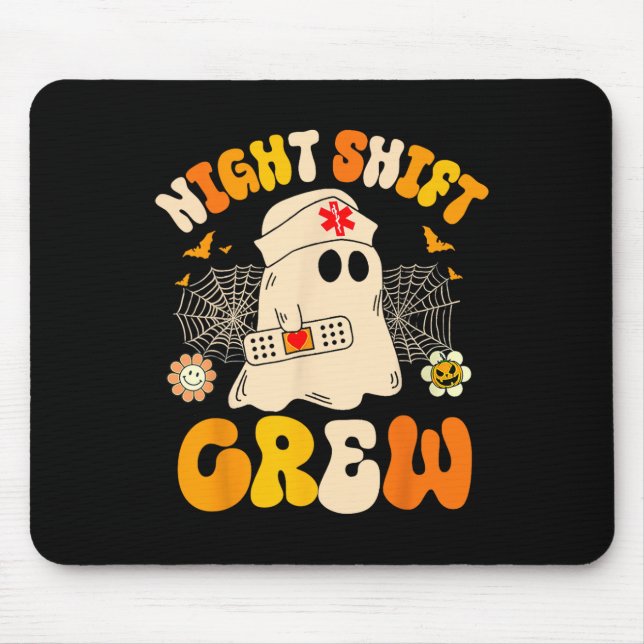 Night Shift Crew Ghost Halloween Nurse Funny  Mouse Mat (Front)