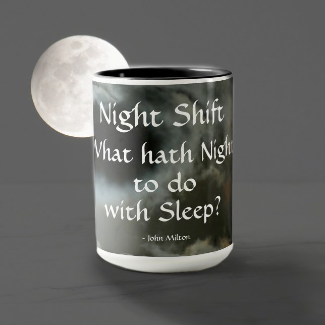 Night Shift Full Moon Night quote Customisable Mug (Creator Uploaded)