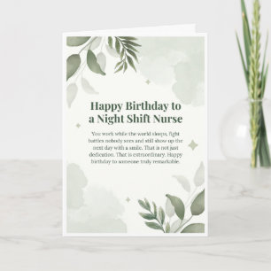 Night Shift Nurse Birthday Card — Happy Birthday
