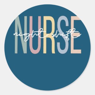 Night Shift Nurse Boho Night Shift Nursing Classic Round Sticker