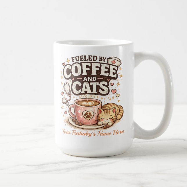 Night Shift Nurse Fuel: Cats, Coffee, & Custom Paw Coffee Mug (Right)