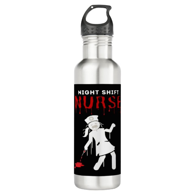 Night Shift Nurse Funny Halloween Classic T-Shirt 710 Ml Water Bottle (Front)