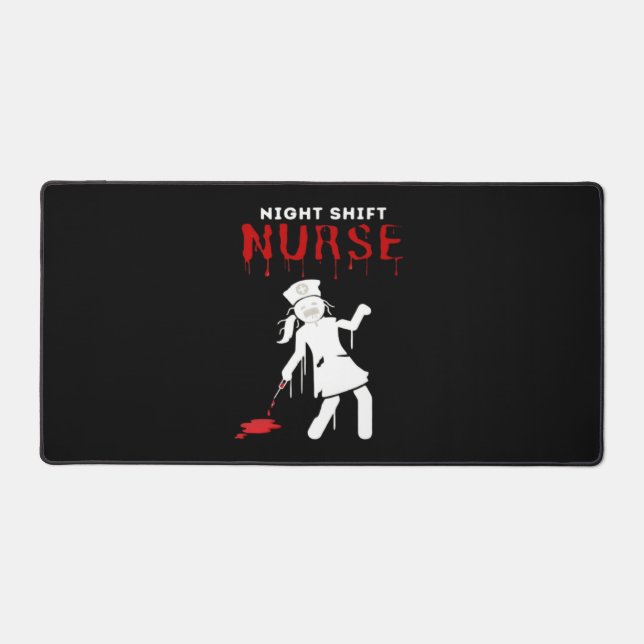 Night Shift Nurse Funny Halloween Classic T-Shirt Desk Mat (Front)