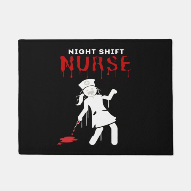 Night Shift Nurse Funny Halloween Classic T-Shirt Doormat (Front)