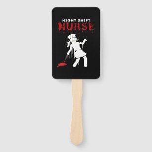 Night Shift Nurse Funny Halloween Classic T-Shirt Hand Fan