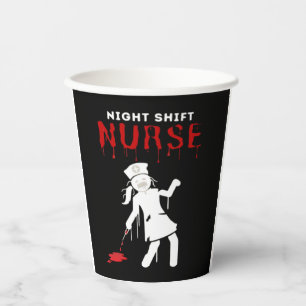 Night Shift Nurse Funny Halloween Classic T-Shirt Paper Cups