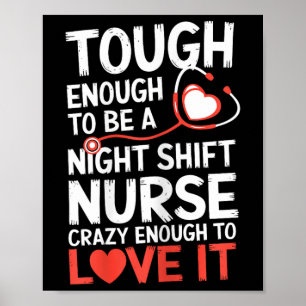 Night Shift Nurse Funny Rn Rt Us Nurse  Poster