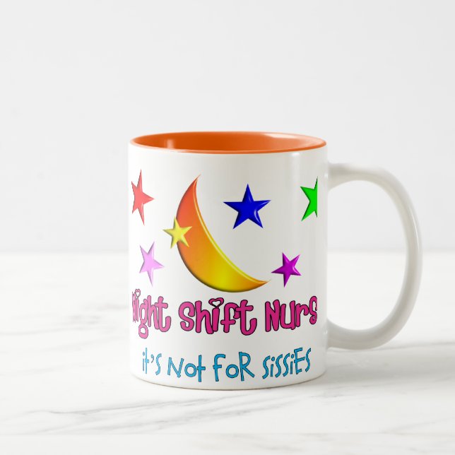 Night Shift Nurse "It's Not For Sissies" Two-Tone Coffee Mug (Right)
