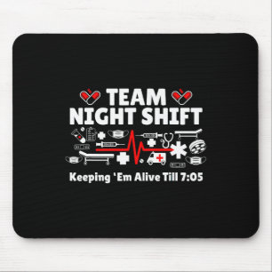 Night Shift Nurse Life Rn Lpn Cna Healthcare Heart Mouse Mat