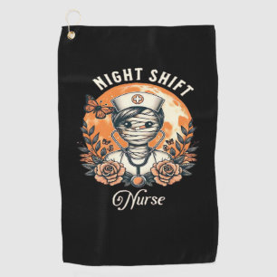 Night Shift Nurse Mummy Halloween Healthcare Flora Golf Towel