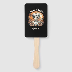 Night Shift Nurse Mummy Halloween Healthcare Flora Hand Fan