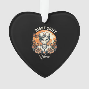 Night Shift Nurse Mummy Halloween Healthcare Flora Ornament
