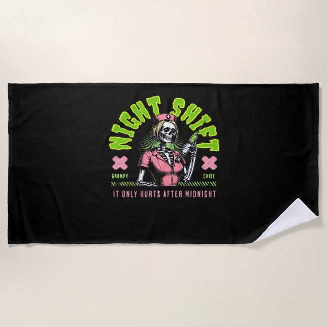 Night Shift Nurse - National Nurse Week Gift Ideas Beach Towel (Front)