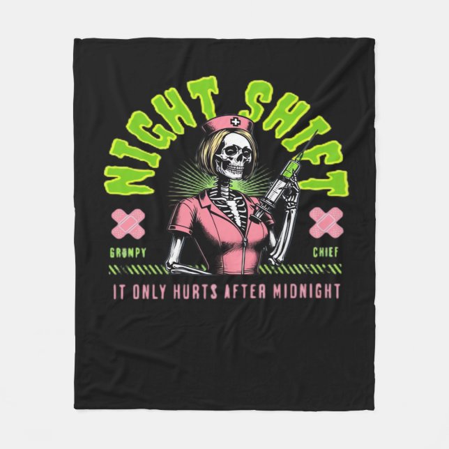 Night Shift Nurse - National Nurse Week Gift Ideas Fleece Blanket (Front)