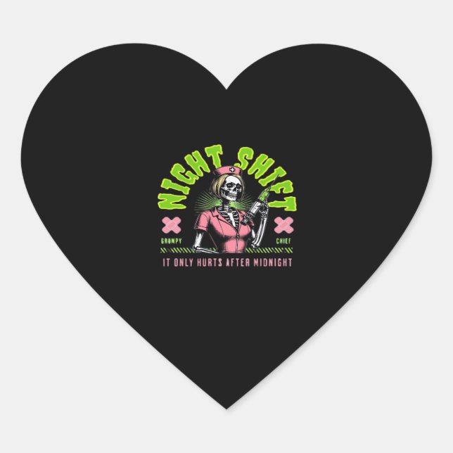 Night Shift Nurse - National Nurse Week Gift Ideas Heart Sticker (Front)