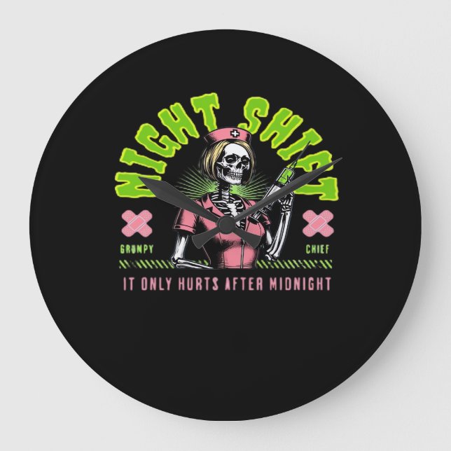 Night Shift Nurse - National Nurse Week Gift Ideas Large Clock (Front)