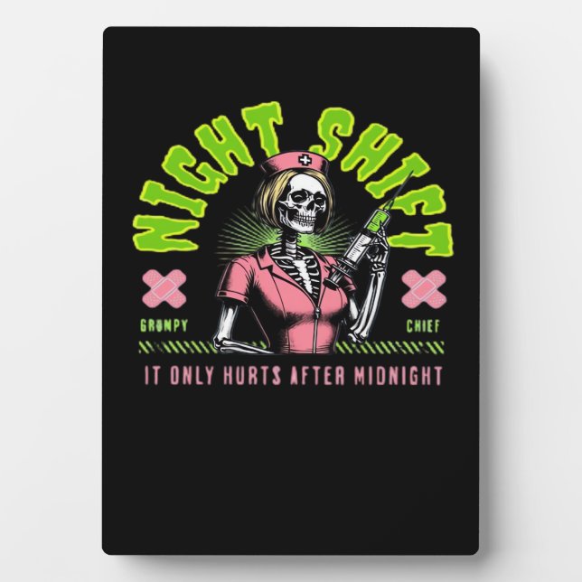 Night Shift Nurse - National Nurse Week Gift Ideas Plaque (Front)