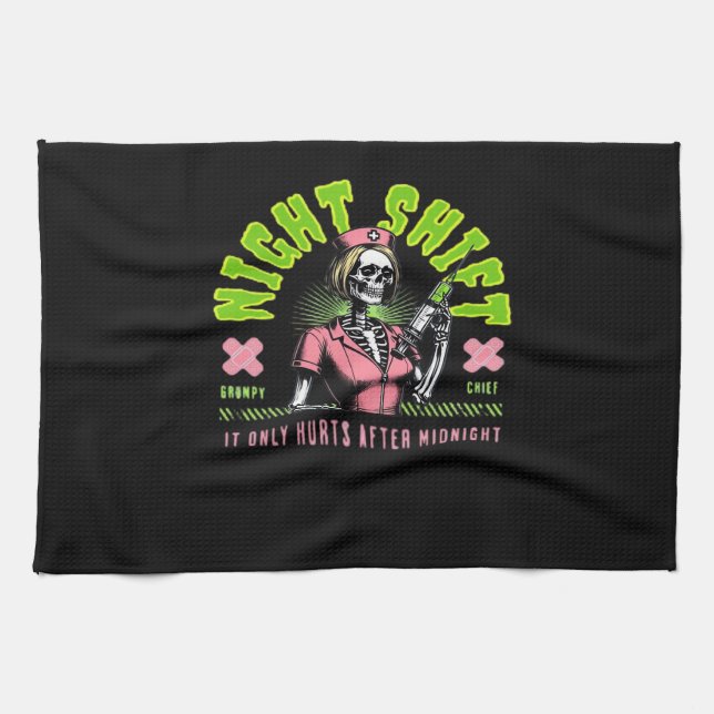 Night Shift Nurse - National Nurse Week Gift Ideas Tea Towel (Horizontal)