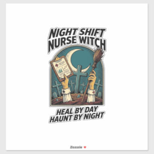 Night Shift Nurse Witch Retro Halloween Tee