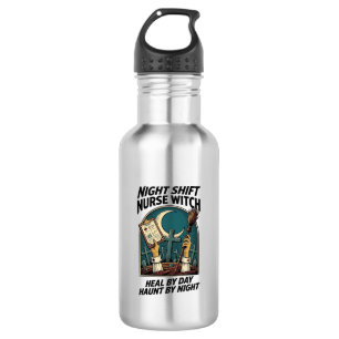 Night Shift Nurse Witch Retro Halloween Tee 532 Ml Water Bottle