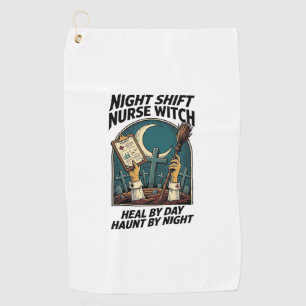 Night Shift Nurse Witch Retro Halloween Tee Golf Towel