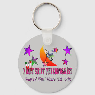 NIght Shift Phlebotomist T-Shirts and Gifts Key Ring