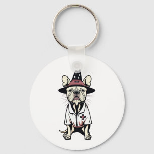 Night Shift Ready Pooch One Spooky Nurse Dog Key Ring