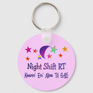 Night shift RT--Funny Respiratory Therapy Gifts Key Ring