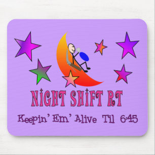 Night Shift RT MOON Stick Man Mouse Mat