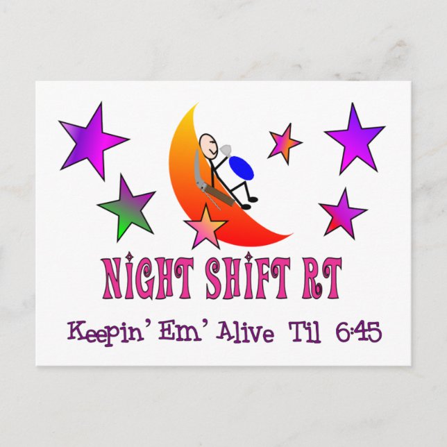 Night Shift RT MOON Stick Man Postcard (Front)