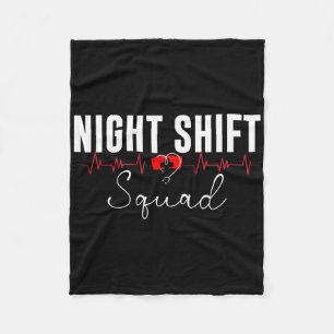 Night Shift Squad Team Night Shift Nursing Funny N Fleece Blanket