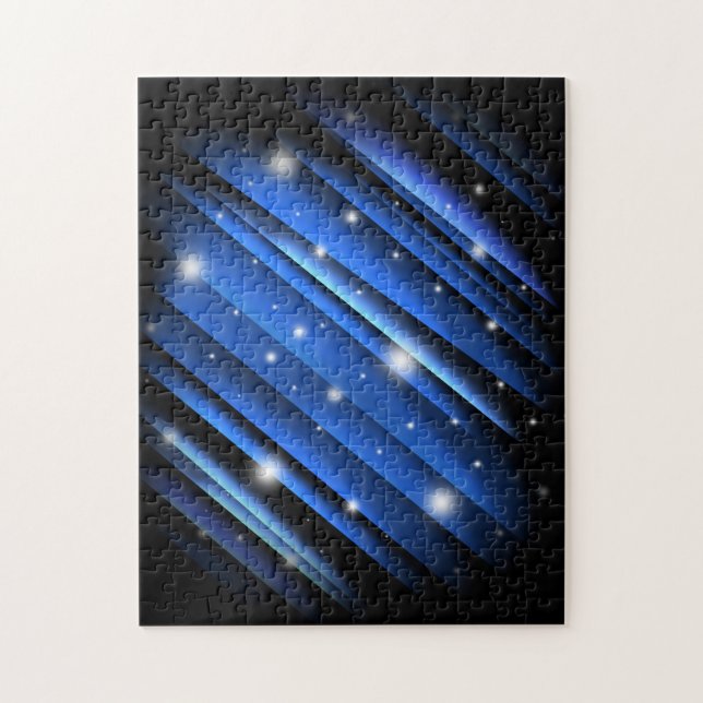 Night Sky - Abstract Blue Striped Pattern Jigsaw Puzzle (Vertical)