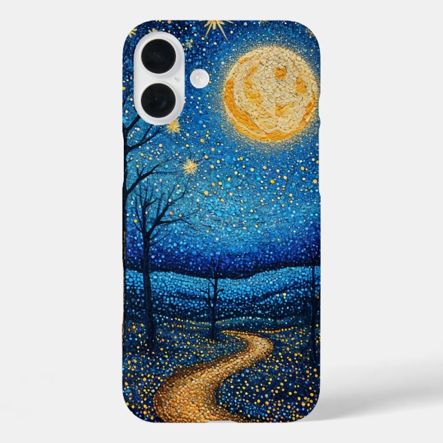Night sky Aesthetic Galaxy Moon Celestial Stars Case-Mate iPhone Case (Back)