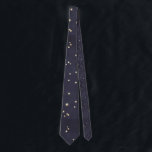 Night Sky And Gold Stars Tie<br><div class="desc">Beautiful navy blue background with seamless pattern of gold stars.</div>