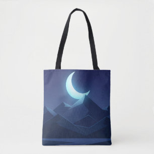 Night Sky and Moon Minimalist Art Tote Bag
