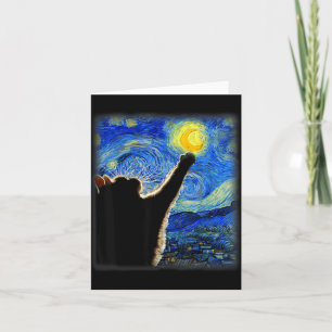 Night Sky Art Cat Starry Art Cat Cat Lover Cat Mum Card