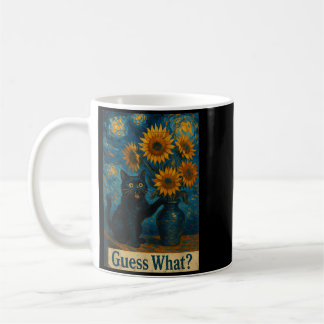 Night Sky Artist Cat Pushing Suower Vase Cat Lover Coffee Mug