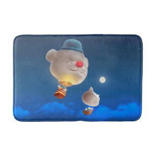 Night Sky Balloon Adventure Bath Mat