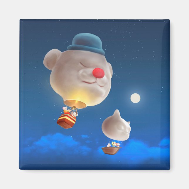 Night Sky Balloon Adventure Magnet (Front)