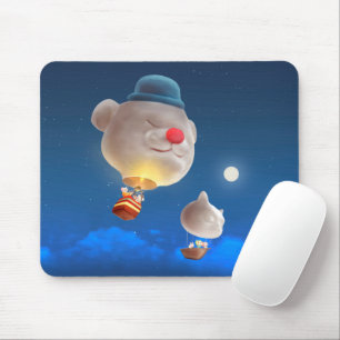 Night Sky Balloon Adventure Mouse Mat