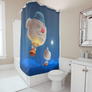 Night Sky Balloon Adventure Shower Curtain